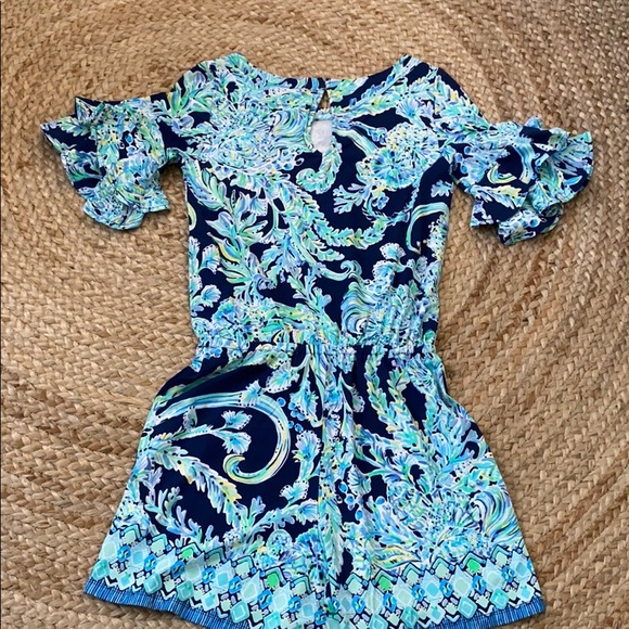 ⚓️NWT Lilly Pulitzer Lula romper Navy Scuba doo Sm - Picture 10 of 14